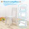 White Kids Craft Drawing Desk with Chair and 2 Spacious Storage Shelves